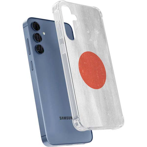 Japanese Flag Distressed Galaxy S24 Clear Case